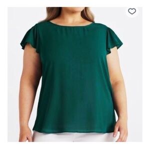 ZARA Green Chiffon Blouse